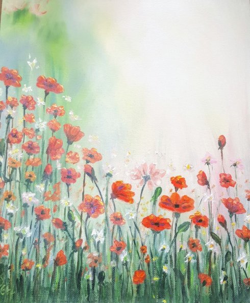 Poppies in the Mist